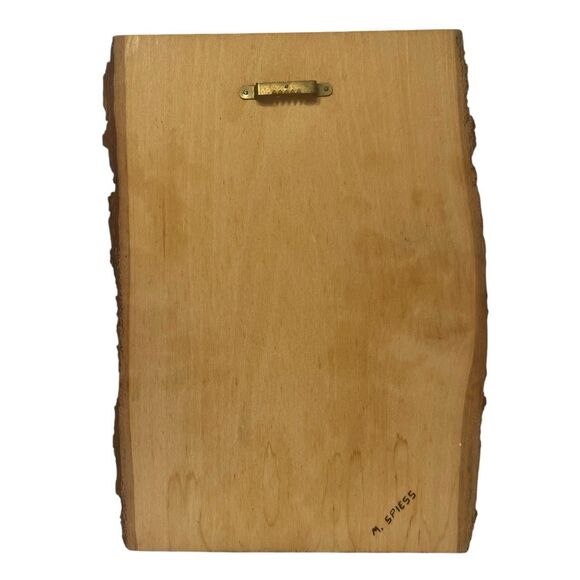 Signed Melissa Spiess Wood Burning Barn Scene Rustic Live Edge Wall Art Farm - Picture 2 of 13